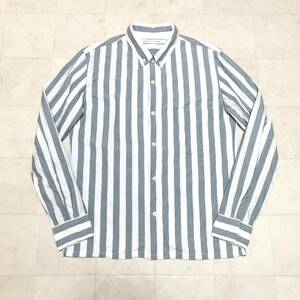 【送料360円】UNIQLO AND LEMAIRE ユニクロ ルメール オックスフォードストライプシャツ 長袖 男性用 メンズ Sサイズ 古着 AB60