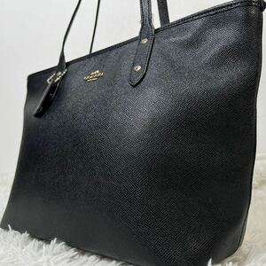 1円 大人気 美品 コーチ COACH シティ トートバッグ ショルダーバッグ ハンド ビジネス メンズ レザー 本革 ロゴ 肩掛け A4◎ ブラック 黒