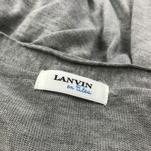 O19-O-N◆日本製◆ LANVIN en Bleu ランバンオンブルー ニットカーディガン ロング ポケット スパンコール トップス◆レーヨン グレー_画像8