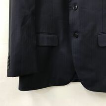 O697-N◆美品◆ LANVIN ランバン セットアップ スーツ シングル 2B 総裏 ◆ size52 ネイビー ヘリンボーン 紺 ウール サイドベンツ_画像4