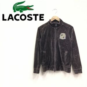 O574-F-N◆ LACOSTE ラコステ　ベロアジャケット　ジップアップ ブルゾン　◆ size38 コットン ポリエステル ブラウン　古着　ユニセックス