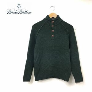 O245-W◆Brooks Brothers ブルックスブラザーズ プルオーバーニット ラグランニット カジュアル メンズ◆size:XS グリーン系 ウール100%