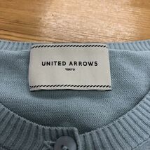 O936-K◆良品 UNITED ARROWS ユナイテッドアローズ 長袖コットンカーディガン◆ミントグリーン 綿100% 薄手 カジュアル お手入れ簡単_画像7