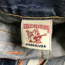 O903-T-N◆アメリカ製◆TRUE RELIGION トゥルーレリジョン デニム ジーンズ フレア 刺繍◆size31 ブルー メンズ ボトムス コットン100_画像7