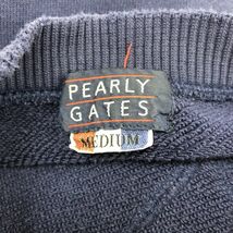 O1208-F-N◆ pearly gates パーリーゲイツ トレーナー スウェット ◆ sizeM コットン100 ネイビー ロゴプリント 古着 メンズ ゴルフウェア_画像7