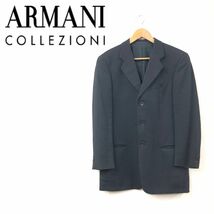 O1168-F-N◆ イタリア製 ◆ ARMANI COLLEZIONI アルマーニコレツォーニ テーラードジャケット シングル 背抜き ◆ 黒 古着 メンズ 通年_画像1