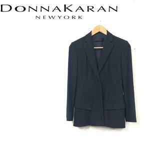 O752-F-N◆ DKNY ダナキャランニューヨーク テーラードジャケット シングル 総裏 USA製 ◆ size5 ウール 古着 レディース 秋冬