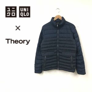 O1867-F-N◆ theory セオリー UNIQLO ユニクロ ダウンジャケット ブルゾン ◆ sizeS ナイロン ポリウレタン ネイビー 古着 メンズ 秋冬