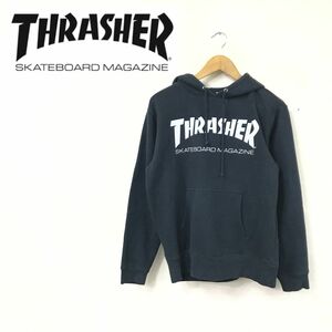 O1778-F◆ THRASHER スラッシャー パーカー フーディ ◆ sizeM コットン ポリエステル ブラック ロゴプリント 古着 メンズ 秋冬 ストリート