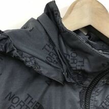 O1677-R◆THE NORTH FACE ザノースフェイス ジップアップナイロンパーカー◆サイズ150 キッズ ライトアウター ロゴデザイン ダークグレー_画像5