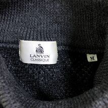 O1702-F◆ LANVIN collection ランバンコレクション ニット セーター ◆ sizeM ウール100 ブラック 黒 総柄 古着 メンズ 秋冬_画像7