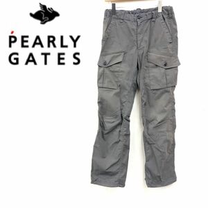 O1679-F◆ PEARLY GATES パーリーゲイツ カーゴパンツ ジッパーフライ ◆ size5 コットン ポリエステル グレー 古着 メンズ ゴルフ