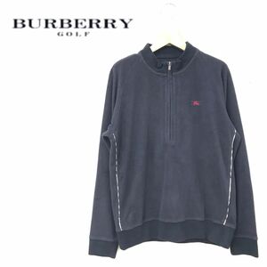 O1638-R◆BURBERRY GOLF バーバリーゴルフ ハーフジップフリースプルオーバー◆サイズM レディース ウェア トップス 秋冬 ブラック ロゴ