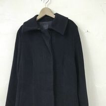 O1574-N◆美品◆ UNTITLED アンタイトル アンゴラコート ロング 総裏地 シンプル モード ◆size2 ブラック 黒 ウール レディース_画像3