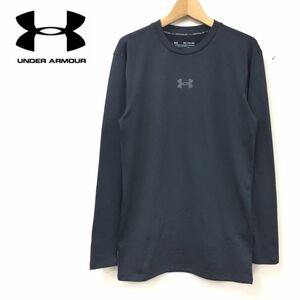 O1476-J◆under armour アンダーアーマー 長袖Tシャツ◆ブラック XXL COLDGEAR スポーツウェア アウトドア トップス 大きめサイズ インナー