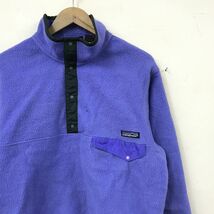 O1498-D◆90s◆old patagonia パタゴニア スナップT フリースジャケット プルオーバー トップス◆ sizeS パープル 薄紫 ポリエステル_画像3