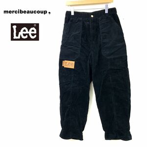 O690-D◆美品◆ mercibeaucoup Lee メルシーボークー リー コーデュロイパンツ ワイド サルエル ボトムス◆sizeM ブラック コットン