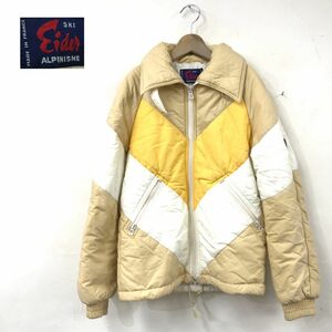 O2447-N◆old◆フランス製◆ SKI Eider アイダー アルパイン 中綿ジャケット フルジップ vintage ◆イエロー クリーム ポリエステル