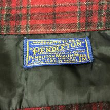 O2133-N◆vintage◆ 50s PENDLETON ペンドルトン ウールシャツ 開襟シャツ 長袖 縮みなし ◆ sizeM レッド ブラック チェック 毛 メンズ_画像7