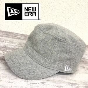 O2180-R-N◆良品 NEWERA ニューエラ ウール混ワークキャップ◆サイズ7 5/8 60.6cm ユニセックス メンズ 秋冬 シンプル 毛 グレー