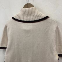 O2190-K◆BURBERRY LONDON バーバリーロンドン タートルネック半袖ニットトップス◆size1 アイボリー 綿100% カジュアル レディース_画像5