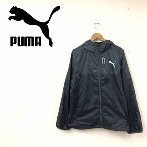 O2346-F-N◆ puma プーマ トラックジャケット パーカー フーディ ◆ sizeXL ポリエステル100 ブラック ロゴプリント 古着 メンズ 秋冬