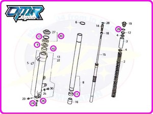 【新品】オイルシール＆メタルセット (フロントフォーク) MC18 MC21 MC28