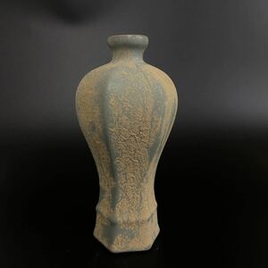 中国 古美術 宋代 汝窯 官窯 青磁 瓶 花瓶 高さ 18cm