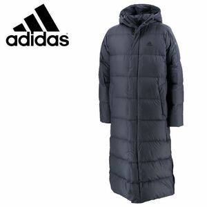 新品 定価25300円 Oサイズ adidas アディダス メンズ ライトダウンコート LIGHT DOWN COAT ベンチコート　ロング　ネイビー