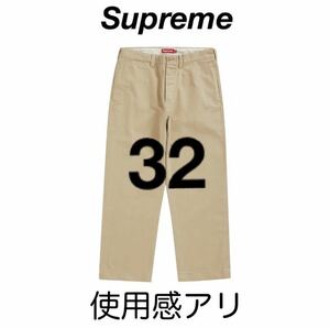 Supreme Crown Chino Pant Khaki32インチ難ありチノパンツワークパンツペインターパンツベージュ使用感ありシュプリームスケータースケート