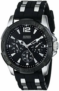 ゲス GUESS Men's U0366G1 Black Multi-Function Sporty Watch with Silver　(shin