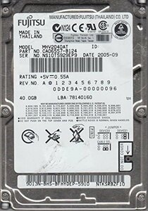 富士通/Fujitsu 2.5インチ IDE/ATA100 40GB 9.5mm HDD MHV2040AT　(shin