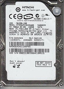 hts542516?K9sa00、PN 0?a54924、MLC da2128、Hitachi 160?GB SATA 2.5ハードドラ　(shin