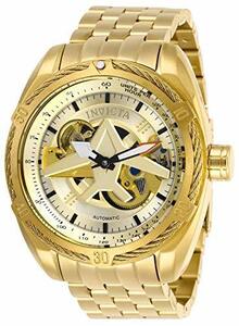 Invicta Men's Aviator Gold-Tone Steel Bracelet & Case Automatic Anal　(shin