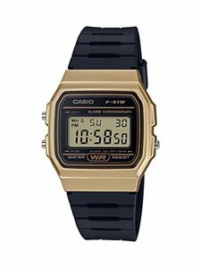 CASIO メンズ クラシック クォーツ メタル&樹脂製カジュアル腕時計 ブラック (モデル: F-91WM-9ACF)。　(shin