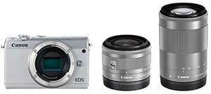 Canon ミラーレス一眼カメラ EOS M100 ダブルズームキット ホワイト EOSM100WH-WZK　(shin