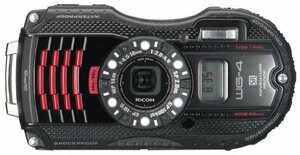 RICOH 防水デジタルカメラ RICOH WG-4GPS ブラック 防水14m耐ショック2.0m耐寒-10度 RICOH WG-4GP　(shin