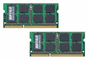 BUFFALO PC3-8500(DDR3-1066)対応 204Pin用 DDR3 SDRAM S.O.DIMM 1GB 2枚組 D3　(shin