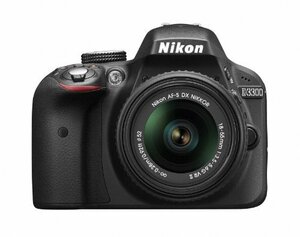 Nikon デジタル一眼レフカメラ D3300 18-55 VR IIレンズキット ブラック D3300LKBK　(shin