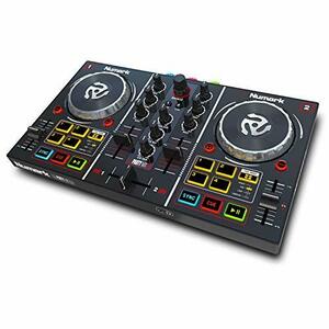 Numark DJコントローラー ポータブル LEDライト 初心者向け Serato DJ Lite 2チャンネル ストリーミング 配信　(shin