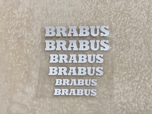 ブラバス　BRABUS ボディホイール ブレーキキャリパー等　耐熱 デカール ステッカー 　シルバーストレートタイプ