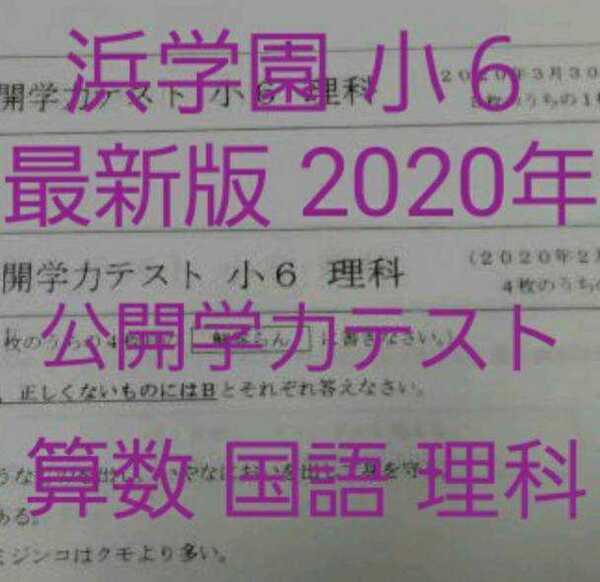 浜学園 小6 最新 2020年 公開学力テスト 3教科 フルセット
