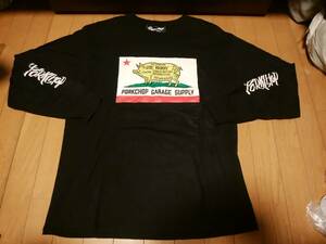 【PORKCHOP GARAGE SUPPLY ポークチョップ ガレージサプライ】長袖TシャツL 豚肉の部位プリント入り キムタク着モデル 限定 人気アイテム