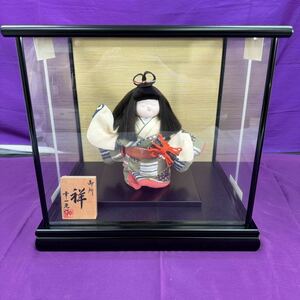 ◆未使用 日本人形 祥 幸一光作 6号 太鼓 伝統品 美術 コレクション ガラスケース アンティーク 置物 飾り インテリア 119-28