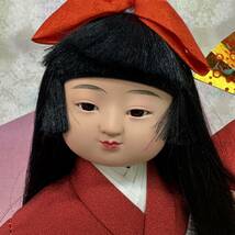 ◆未使用 日本人形 花苑 廣榮 わらべ人形 扇子 伝統品 美術 コレクション ガラスケース アンティーク 置物 飾り インテリア 119-66_画像8