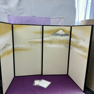 ◆25未使用保管品 屏風 2点セット 25号 新富士 高さ約75cm 雛人形 五月人形 飾り インテリア 縁起物 120-49