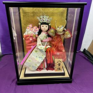◆保管品 日本人形 八重垣 舞踊人形 清宝作 伝統品 美術 コレクション ガラスケース アンティーク 置物 飾り インテリア 120-67