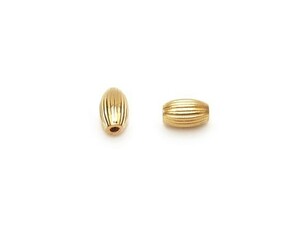 14KGF ビーズ ライス 5×3mm［コルゲート］[1コ販売] / 14K-277BZ