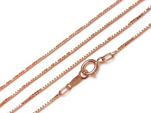 14KGF pink gold color necklace box chain 0.85mm 45cm[1ko sale ] / 14KPG-268CH