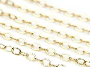 14KGF 平あずきチェーン 1.5mm[10cm販売] / 14K-CH51-HAZ17